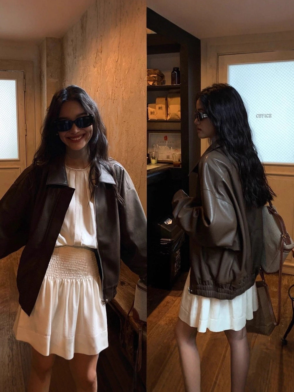 Premium Faux Leather Bomber Jacket