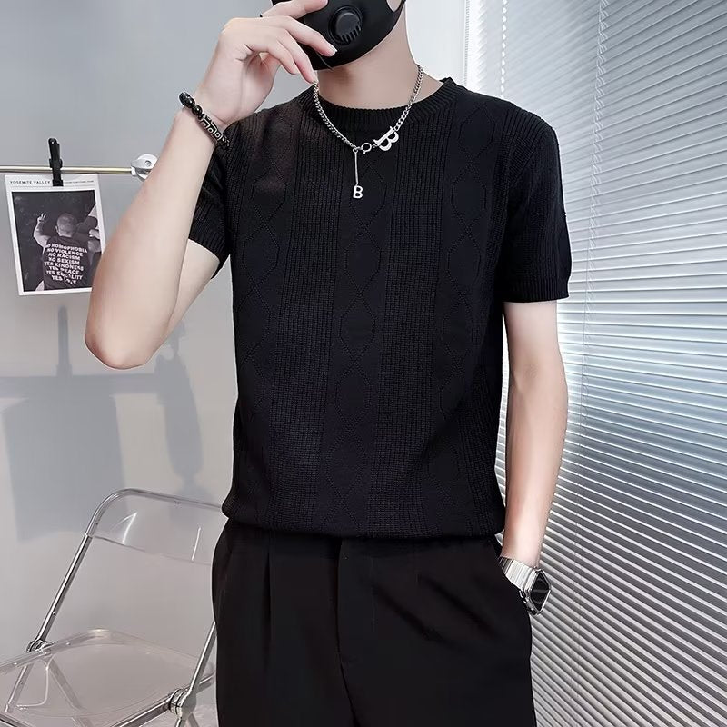 Cable Knit Slim-Fit Tee