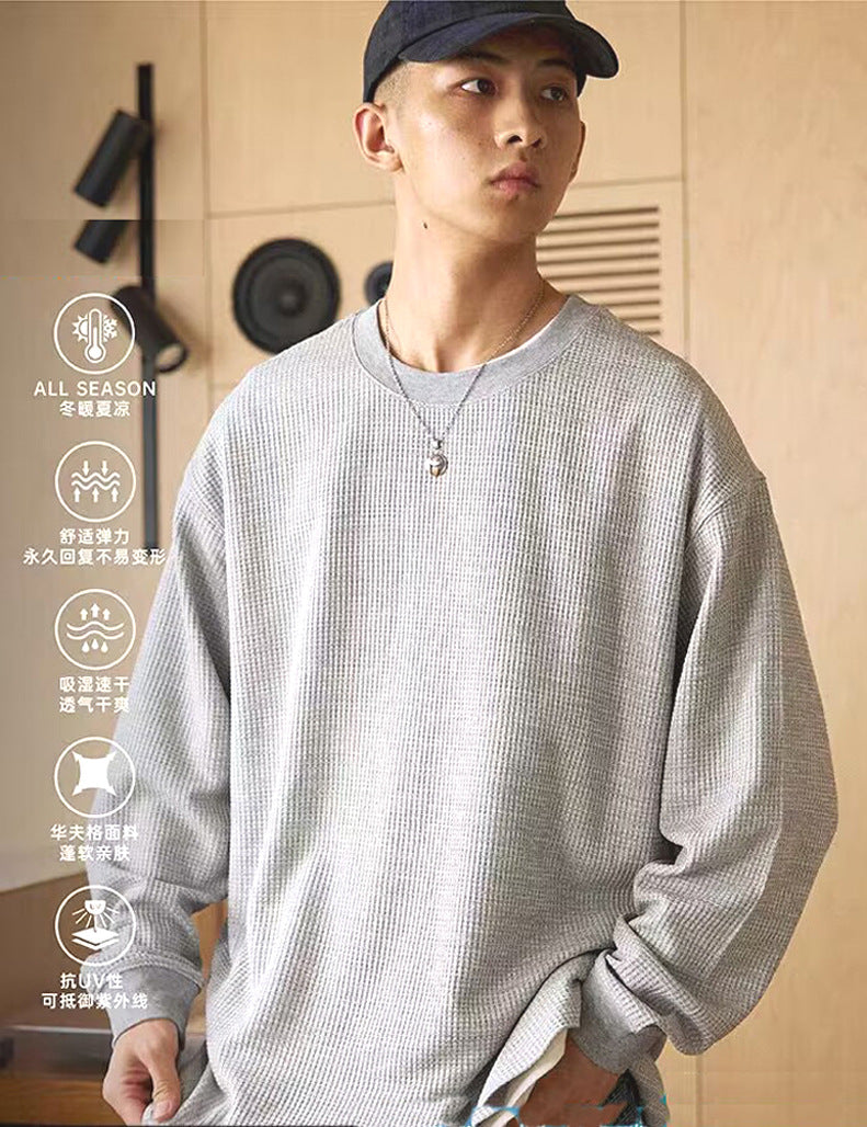 Textured Crewneck Long-Sleeve