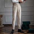 High-Waist Neapolitan Pleated Corduroy Trousers
