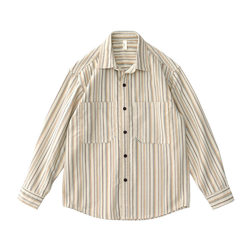 Retro Striped Corduroy Overshirt