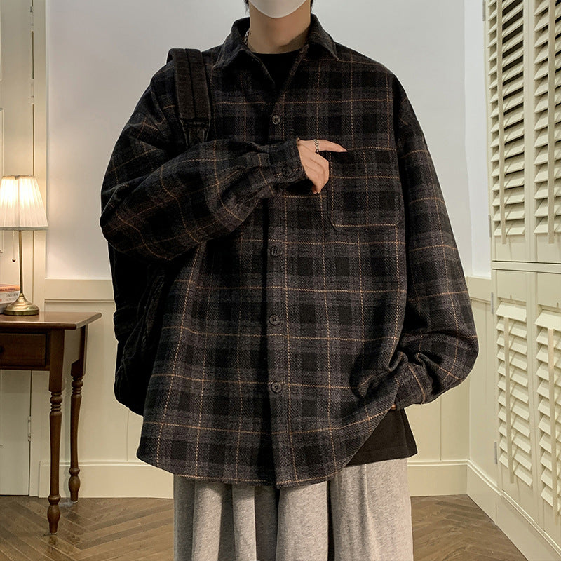 Plaid Tweed Shirt Jacket