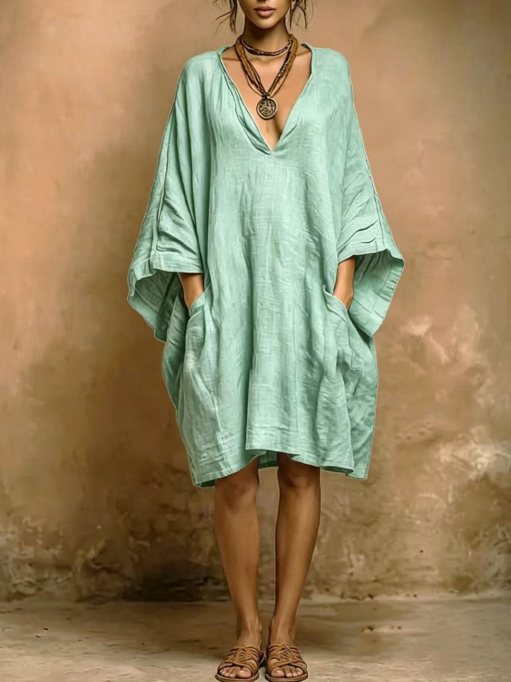 Loose Batwing Sleeve Dress