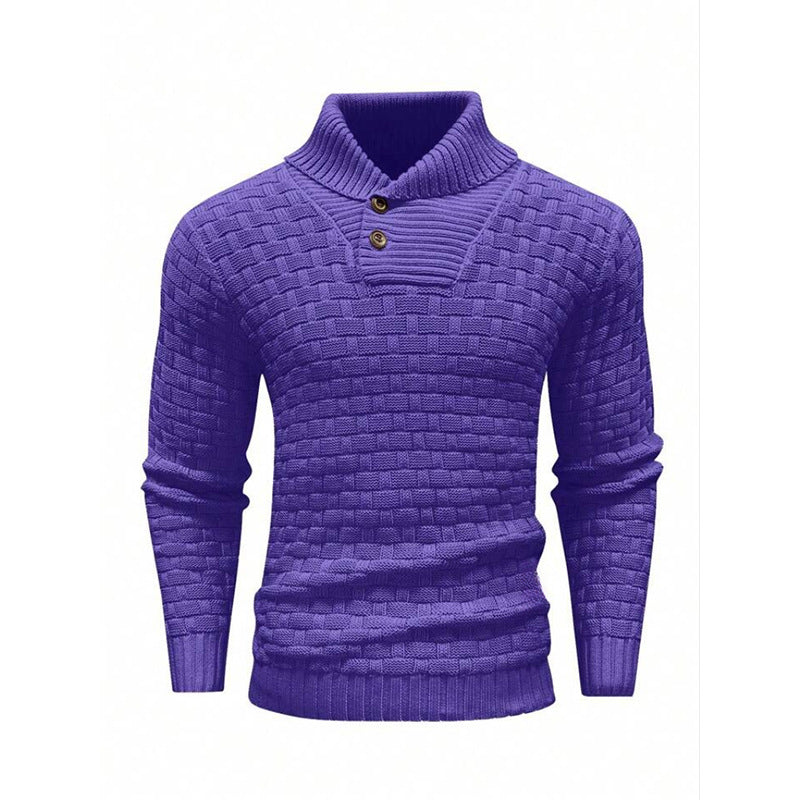 Textured Shawl Collar Pullover
