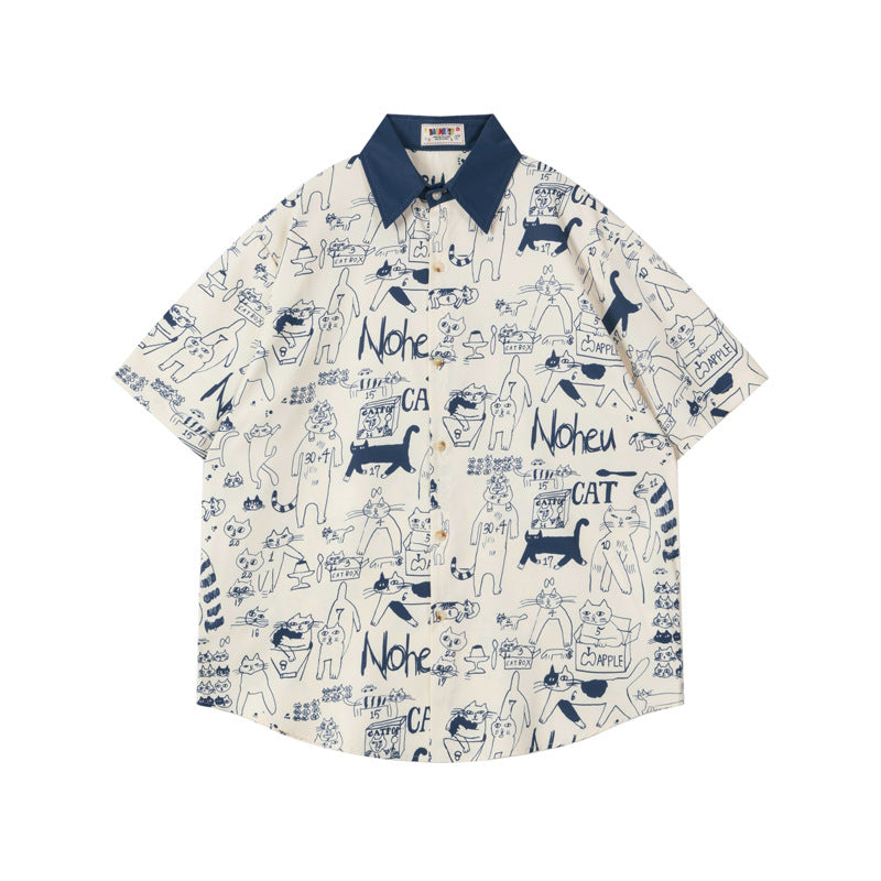 Doodle Animal Print Oversized Shirt