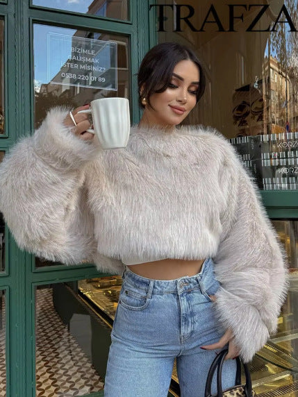 Women's Faux Fur Pullover Coat