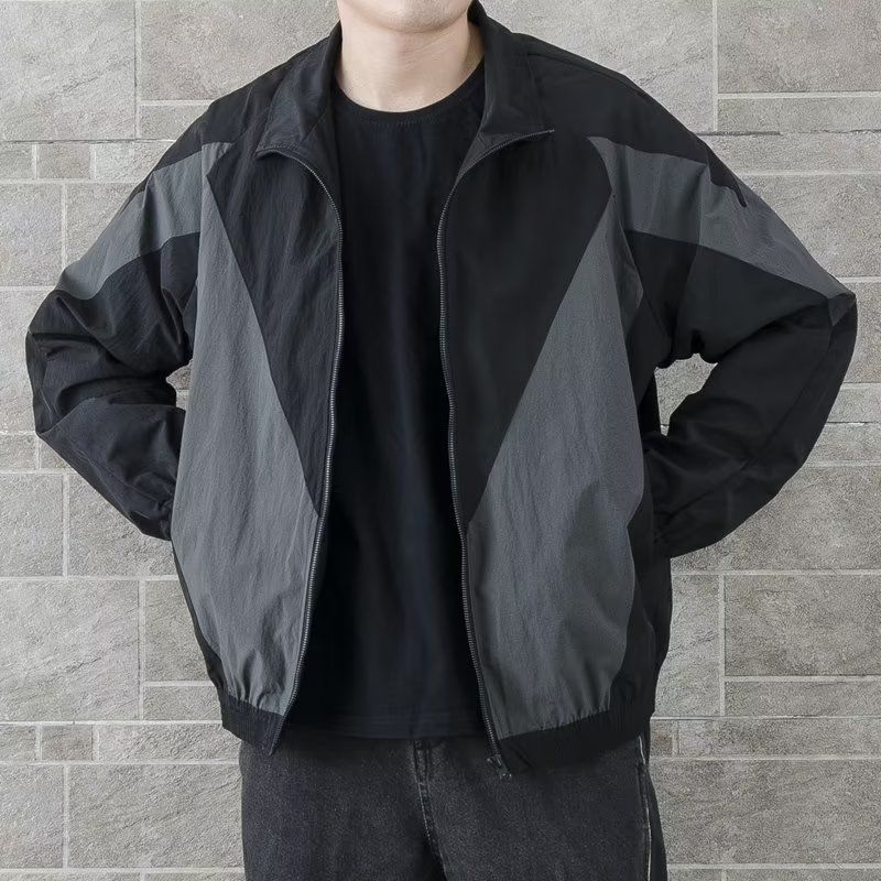 Minimalist Color-Block Zip Jacket