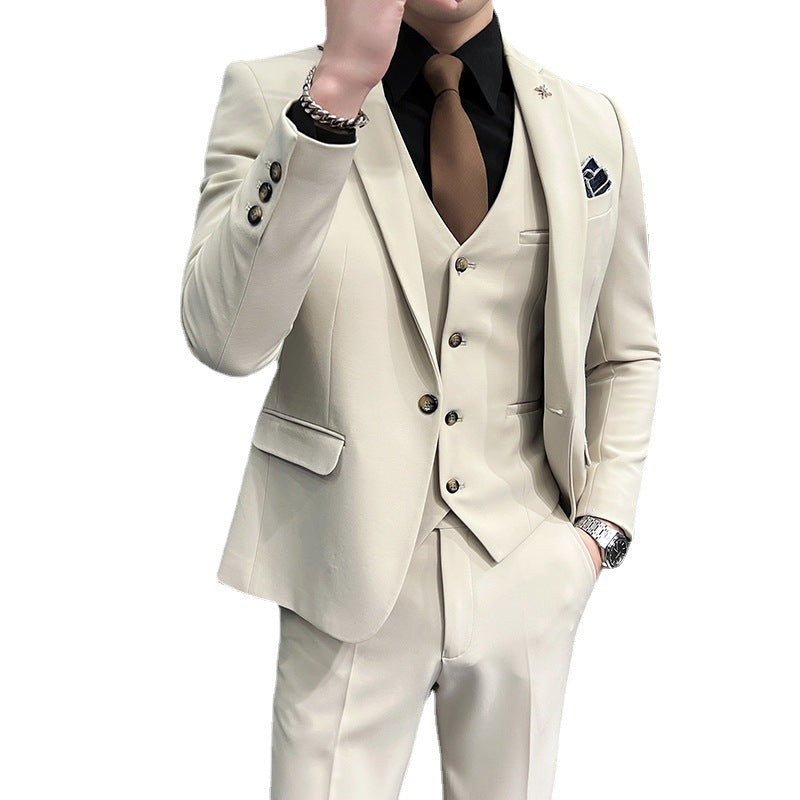 Modern Slim-Fit Three-Piece Suit