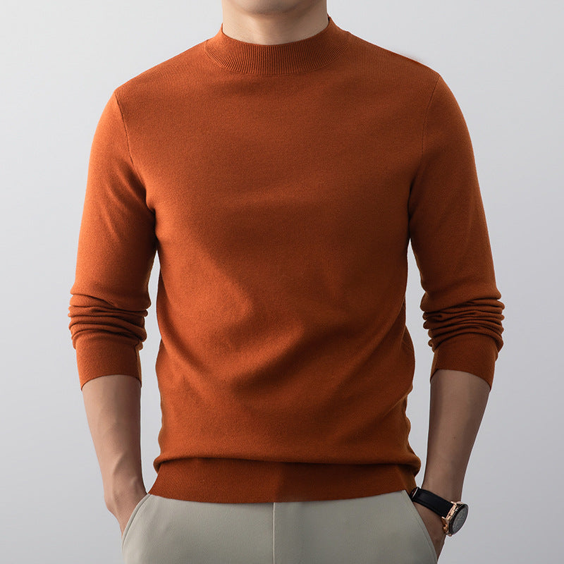 Men's Mock Neck Knitted Sweater