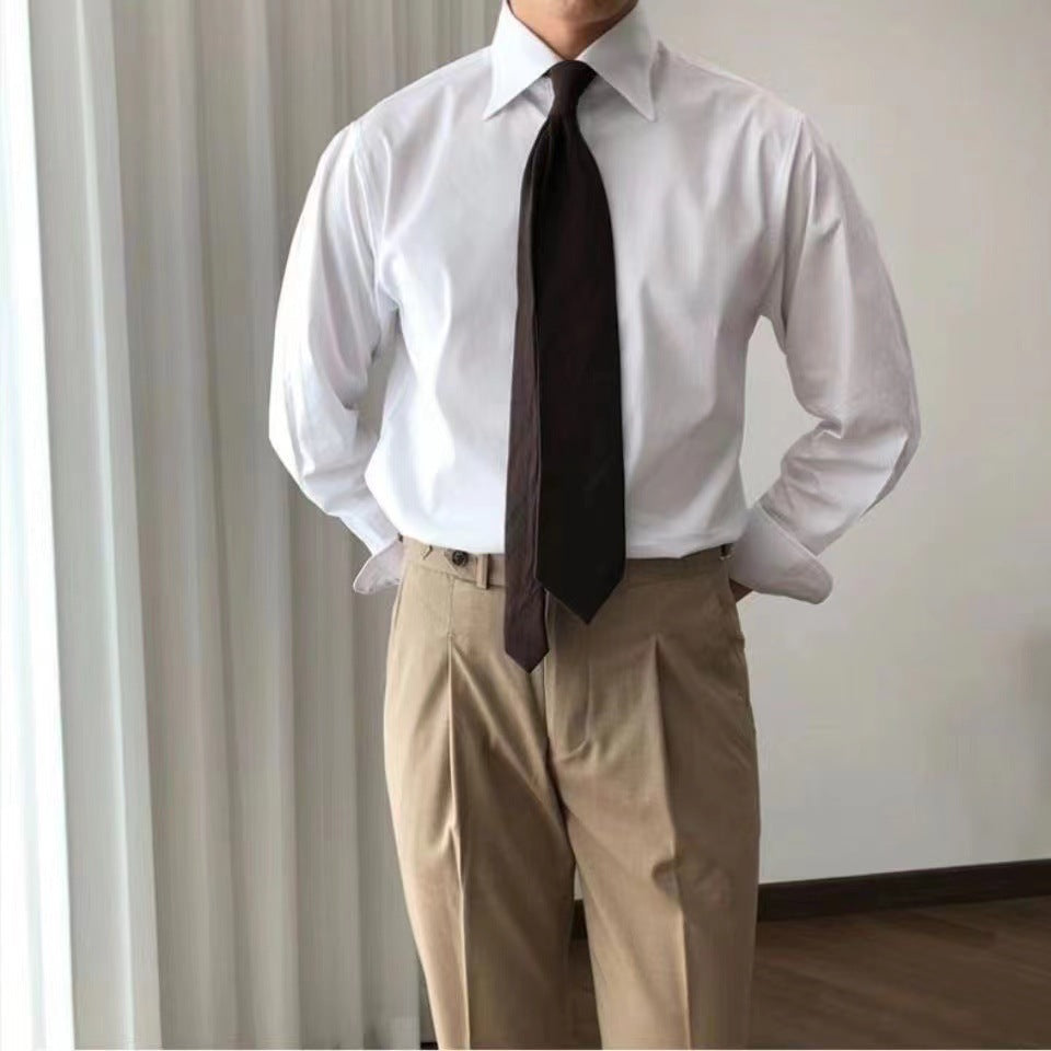 Modern Point-Collar Wrinkle-Resistant Dress Shirt
