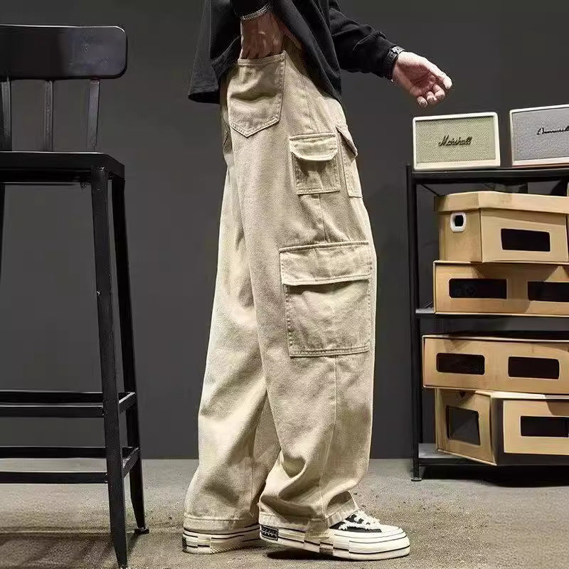 Multi-Pocket Cargo Drawstring Pants