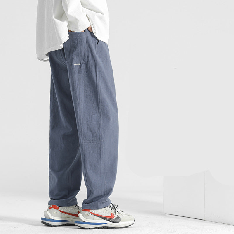 Cotton and Linen Tapered Trousers