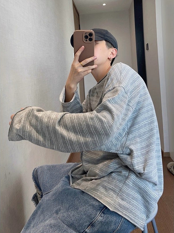 Striped Knit Sweatshirt