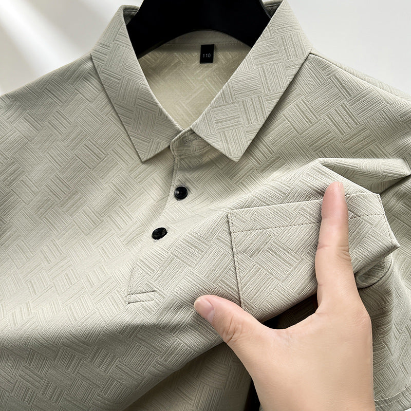 Textured Geometric Polo