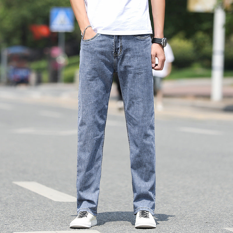 Men's Elastic Straight-Leg Jeans