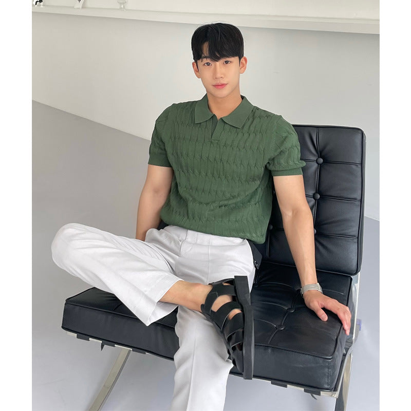 Textured Knit Polo