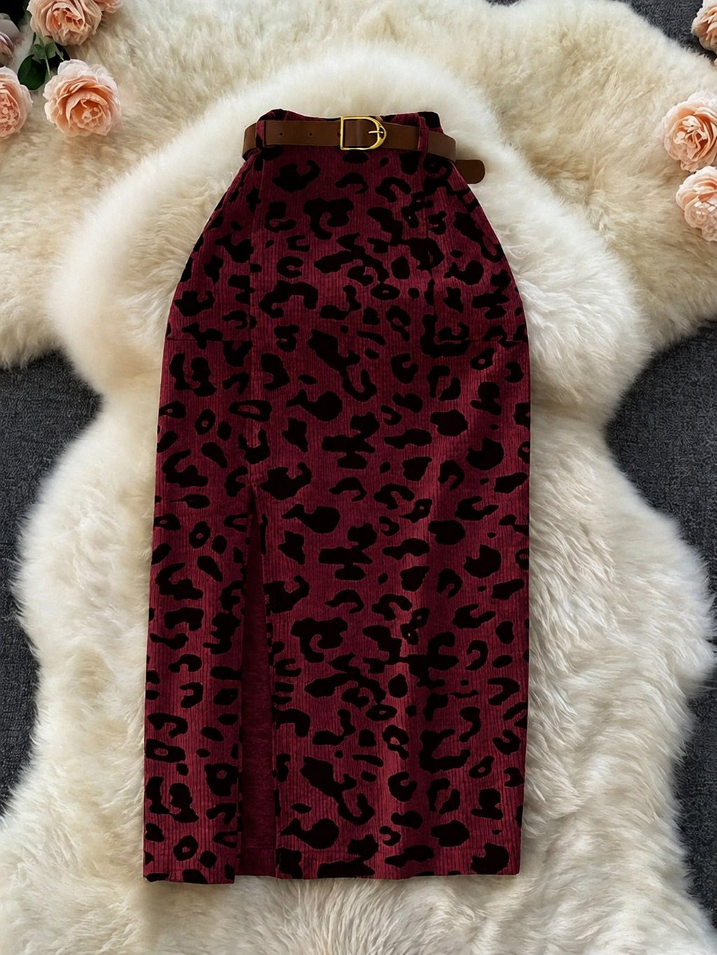 Front Slit Midi Skirt