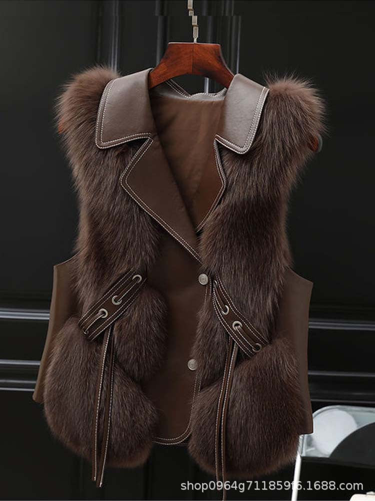 Faux Fur and Leather Vest