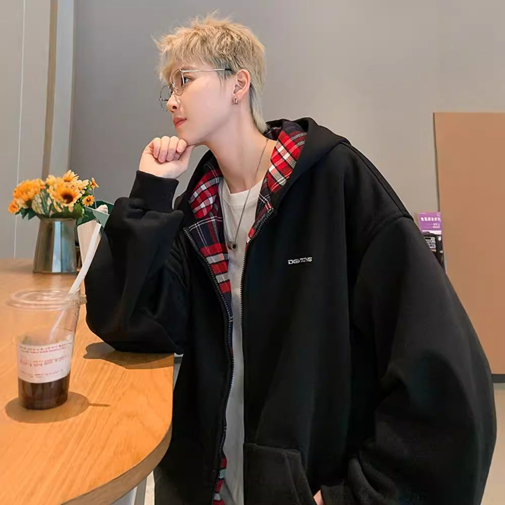 Plaid Patchwork Hoodie