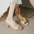 Square Toe Minimalist Low Heel Sandals