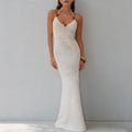 Beaded Halter Knit Maxi Dress