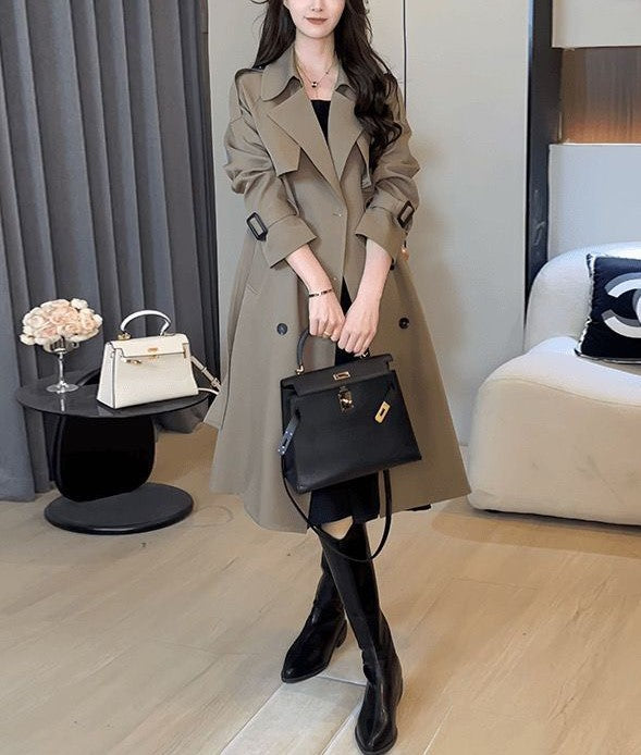 Elegant Double Breasted Trench Coat