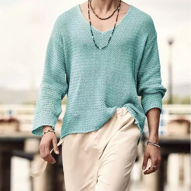 Men's V-Neck Knit Sweater