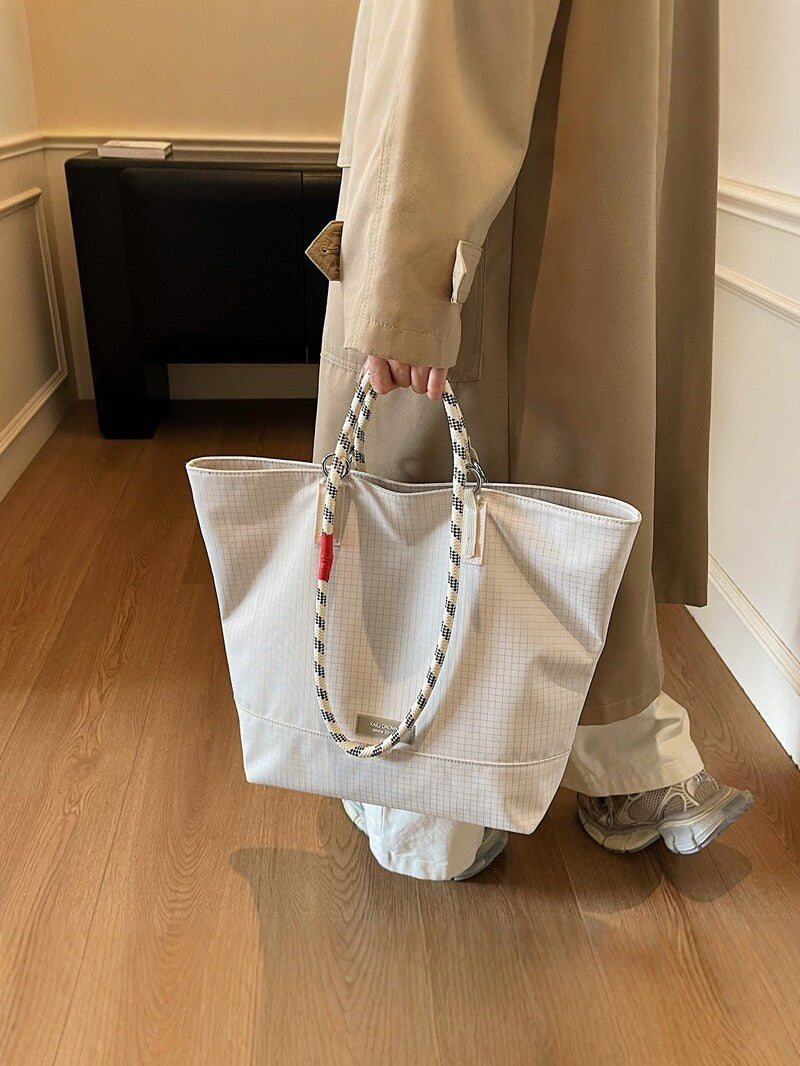 yellow canvas tote bag