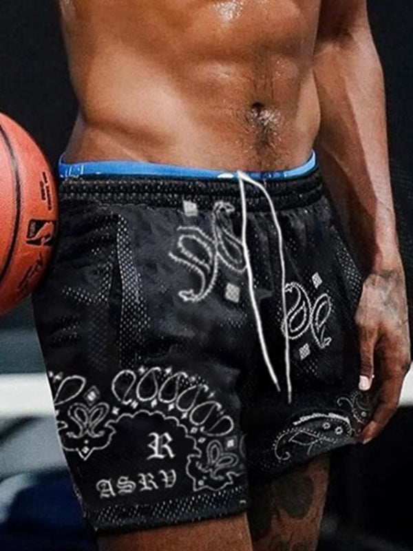 Paisley Mesh Sports Shorts