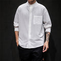 Collar Linen-Blend Shirt
