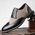 Men's Tweed-Panel Wingtip Brogues
