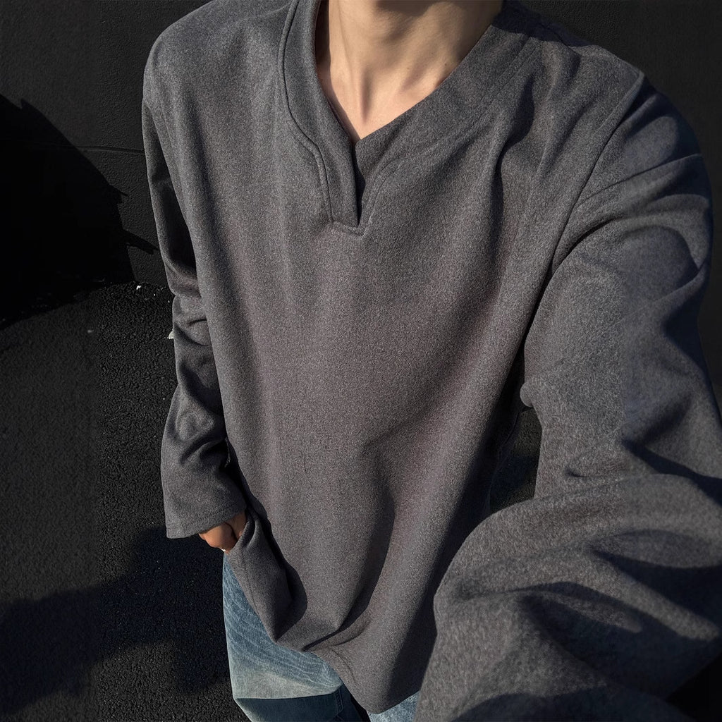 Men's Heavyweight V-Neck Long-Sleeve T-Shirt