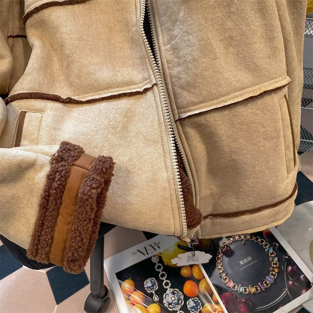 Shearling Lined Suede Jacket