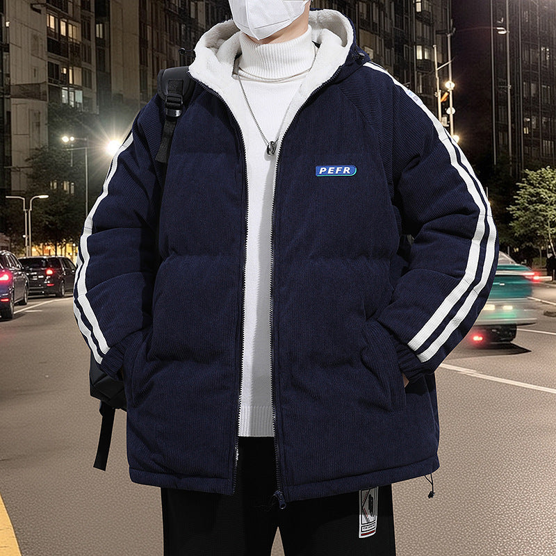 Striped Corduroy Puffer Jacket