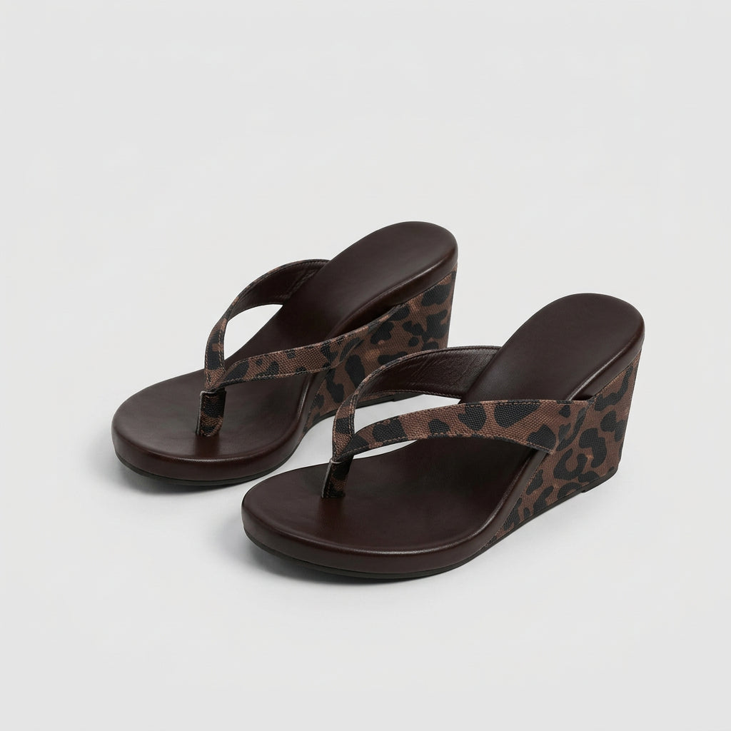 Sculpted Wedge Thong Sandals