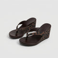 Sculpted Wedge Thong Sandals