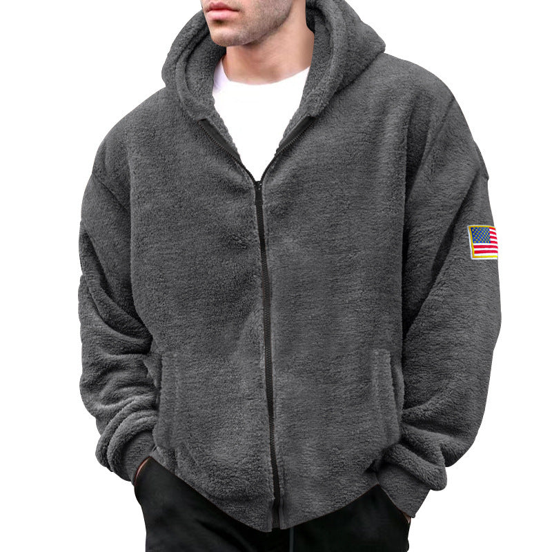 Men's Flag Patch Fleece Hoodie