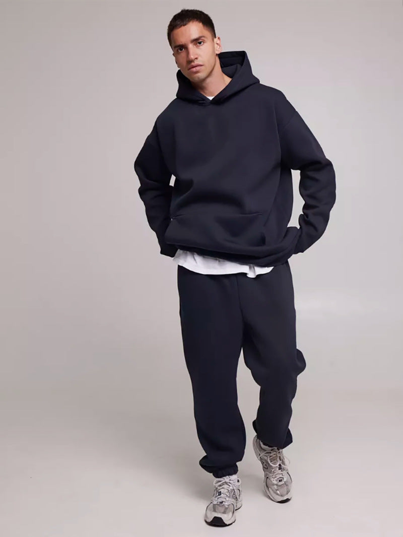 Oversized Terrycloth Drop-Shoulder Hoodie