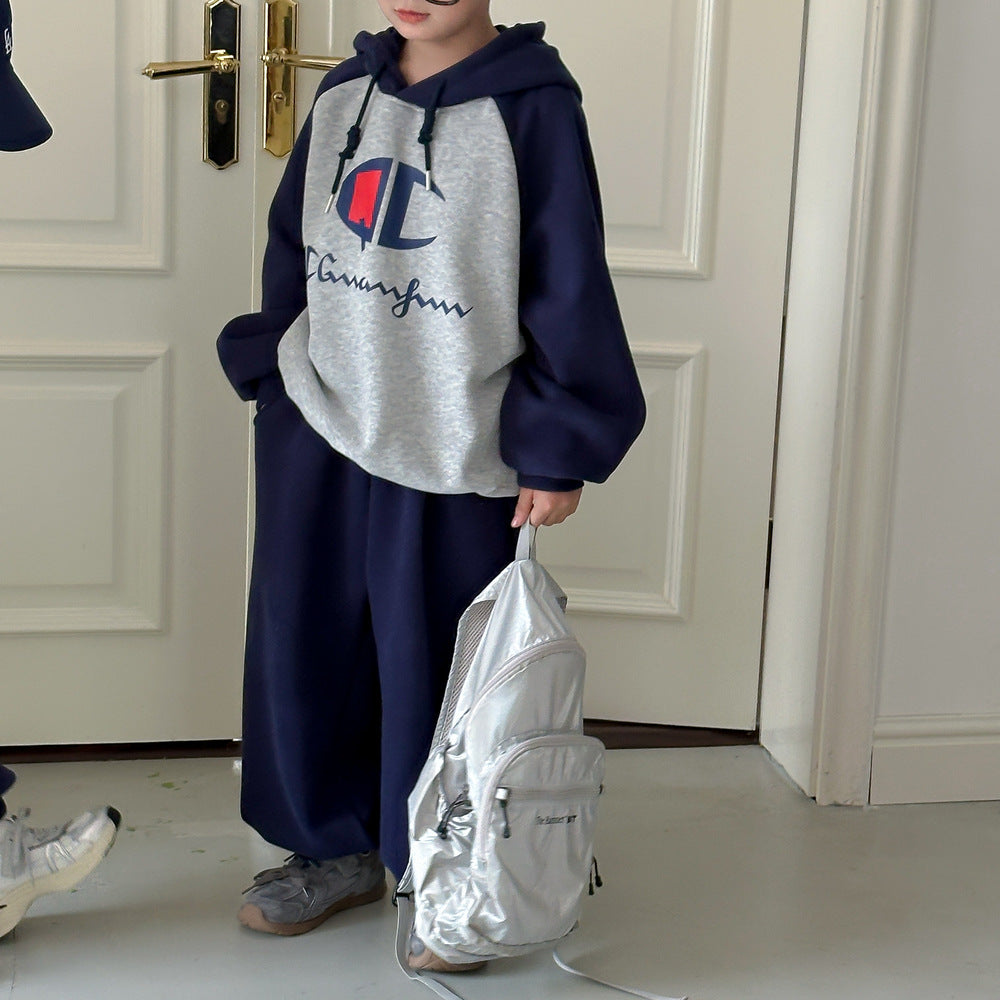 Kids' Letter Sweatshirt & Pants Set
