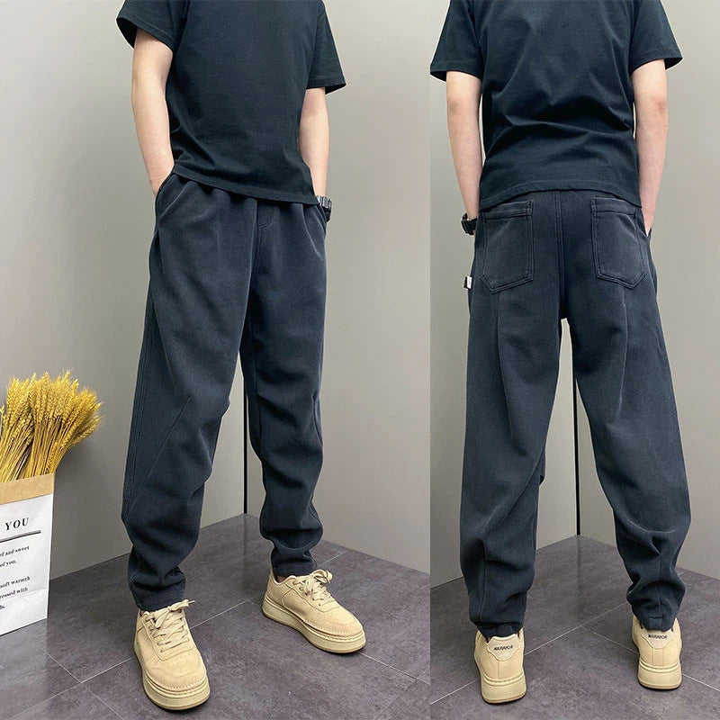 Washed Design Casual Trousers