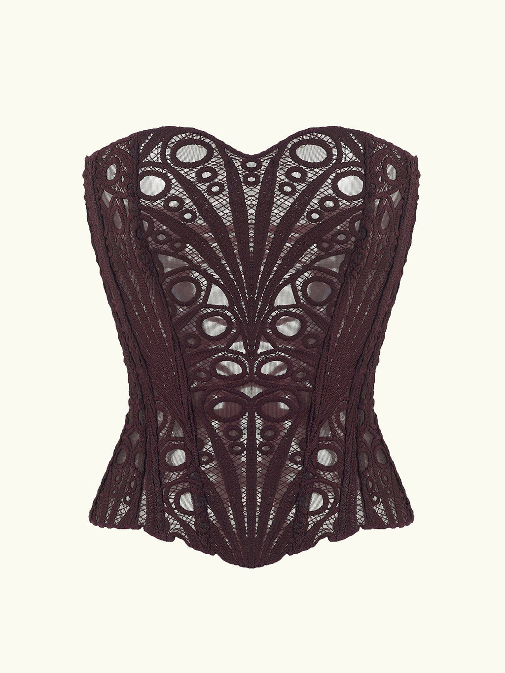 Irregular Lace Boned Corset Bustier