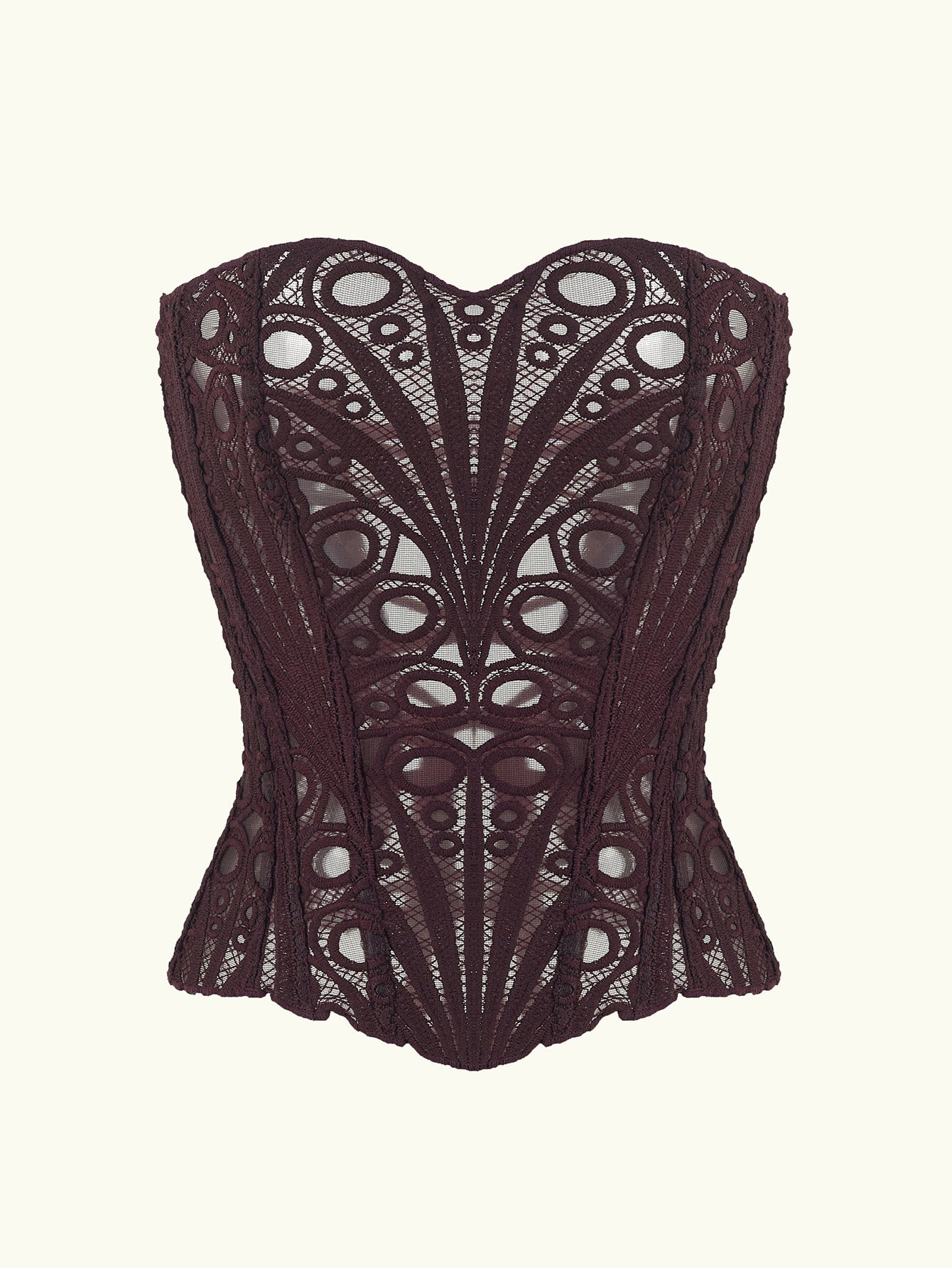 Irregular Lace Boned Corset Bustier