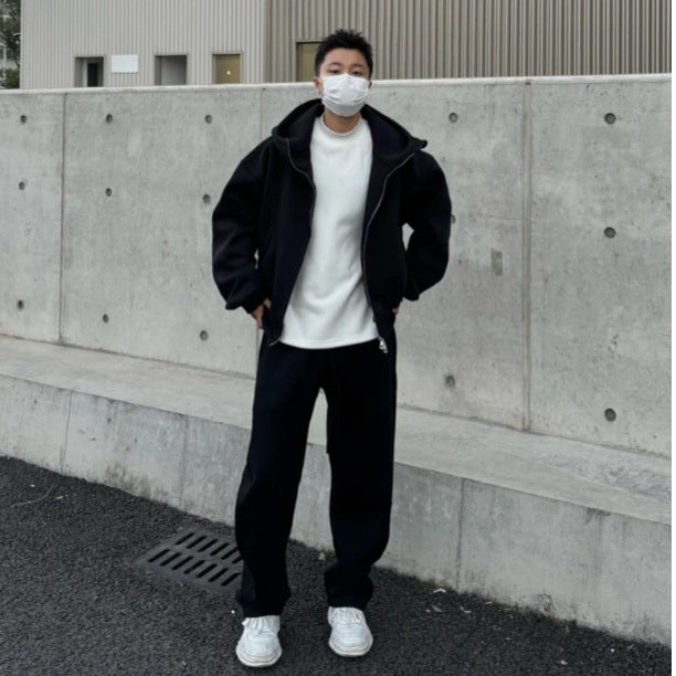 Simple American-Style Hoodie Tracksuit