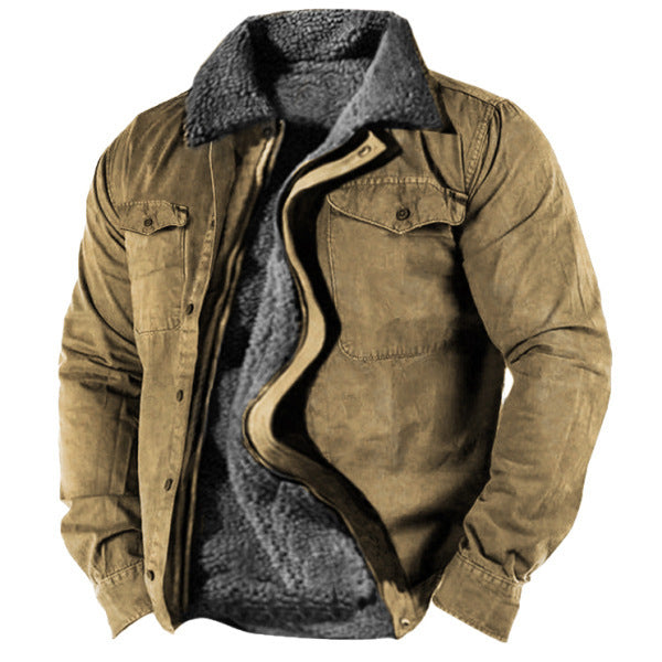 Sherpa-Lined Canvas Utility Jacket