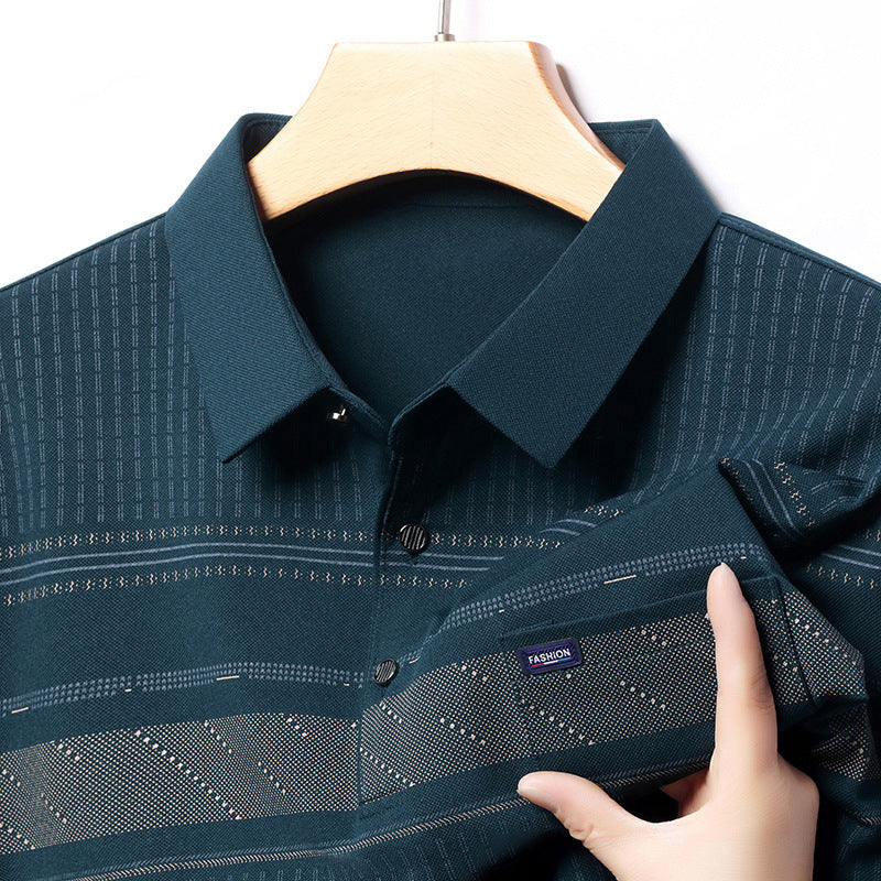 Patterned Business-Casual Polo