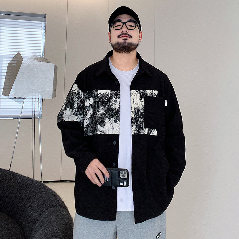 Relaxed-Fit Patterned Shirt Jacket