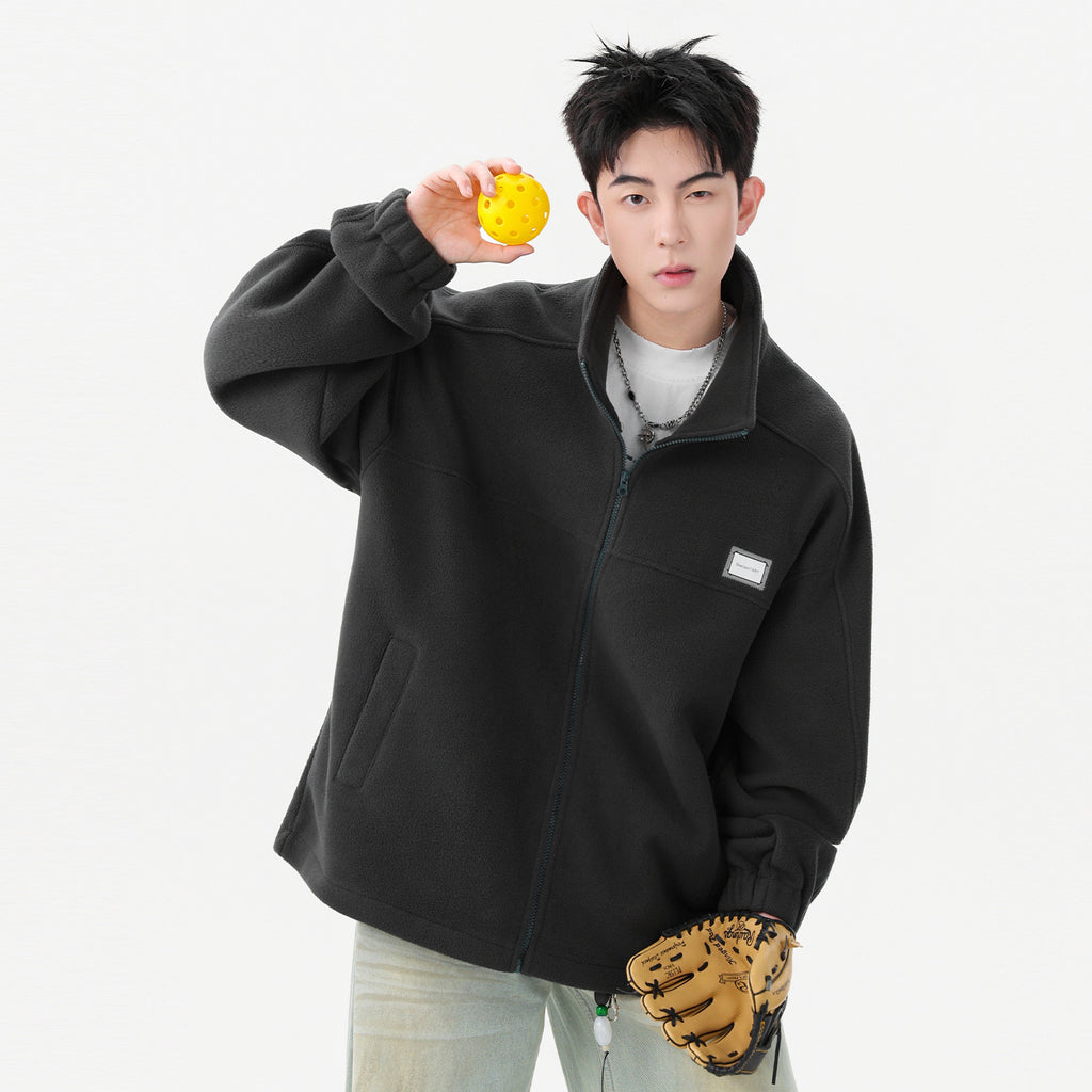 Oversized Polar Fleece Zip-Up Jacket