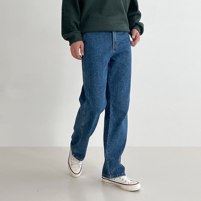 Wide-Leg Casual Denim Pants
