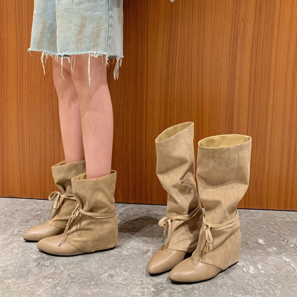 Pointed-Toe Strap Boots