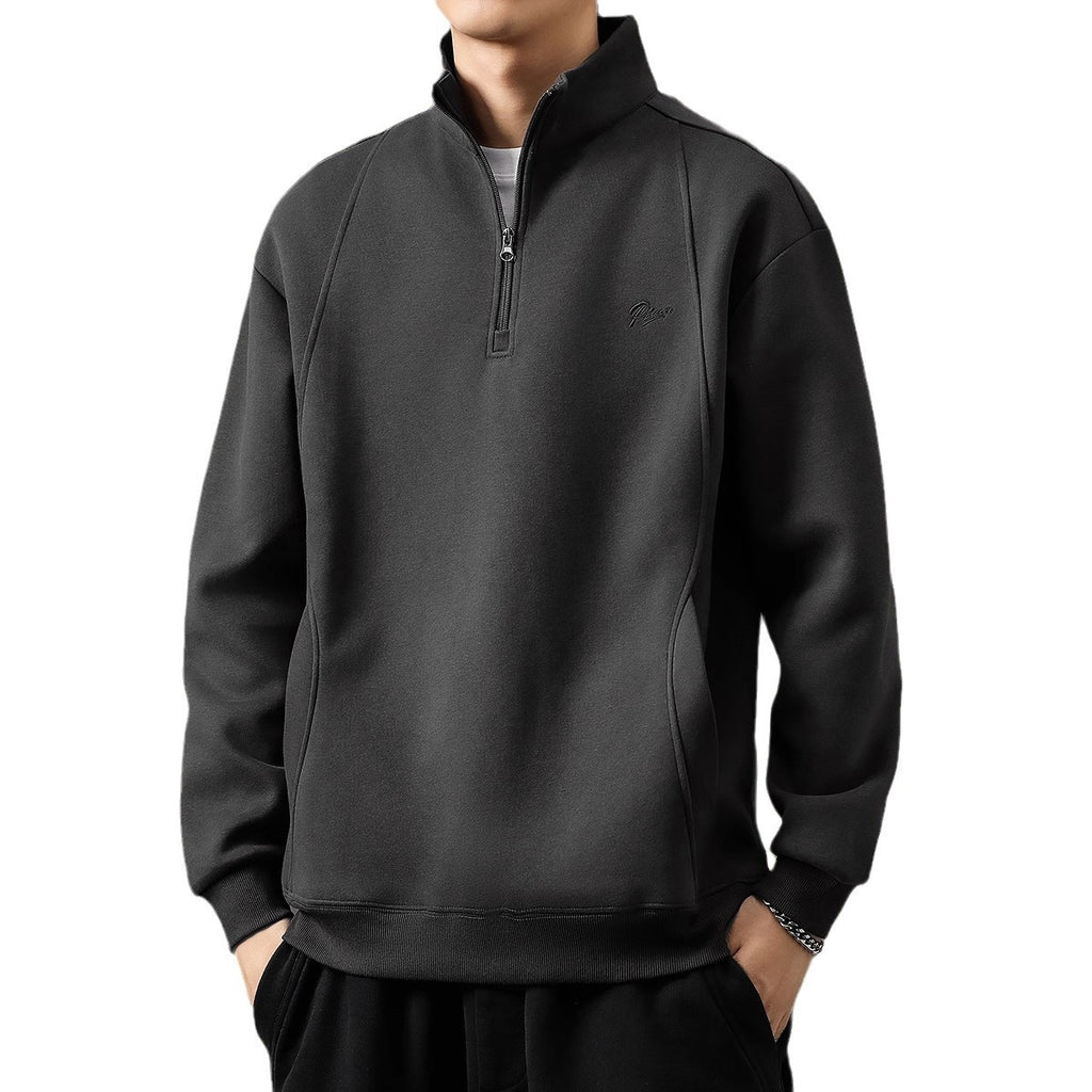 Half-Zip Stand Collar Sweatshirt